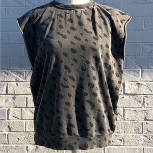 Clare V Leopard Print Sleeveless Sweatshirt - size M